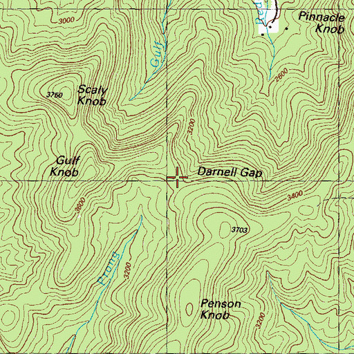 Topographic Map of Darnell Gap, GA