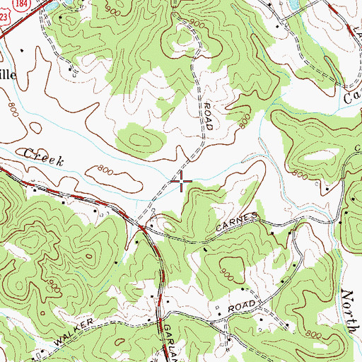 Topographic Map of Davis Creek, GA
