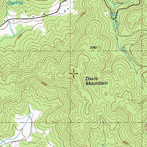 Topographic Map of Davis Mountain, GA