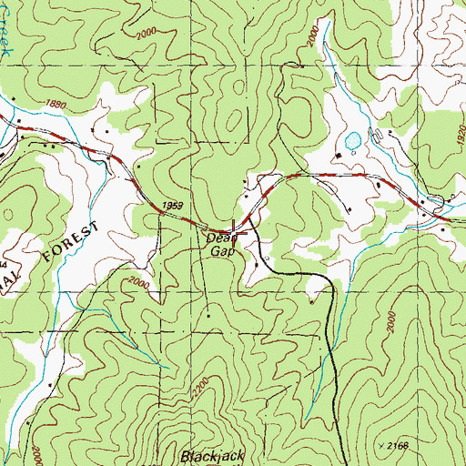 Topographic Map of Dean Gap, GA