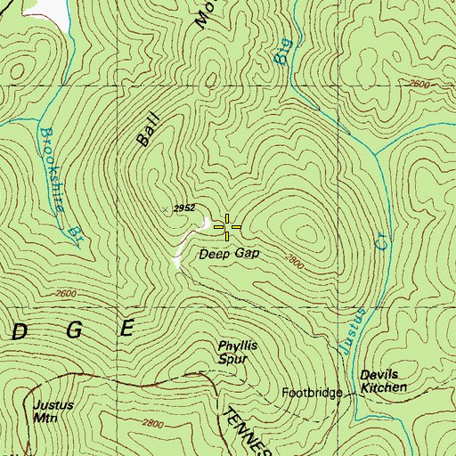 Topographic Map of Deep Gap, GA