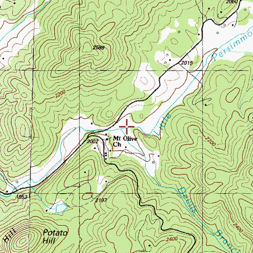 Topographic Map of Devils Branch, GA