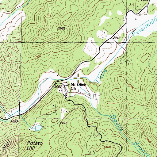 Topographic Map of Devils Branch, GA