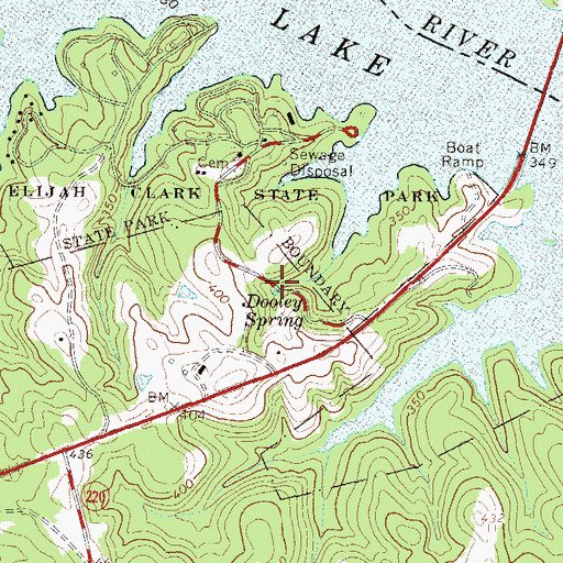 Topographic Map of Dooley Spring, GA