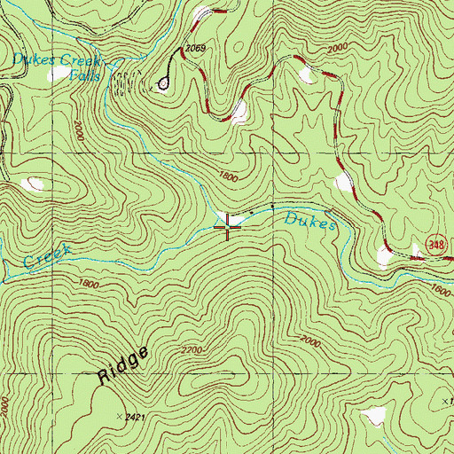 Topographic Map of Dover Creek, GA