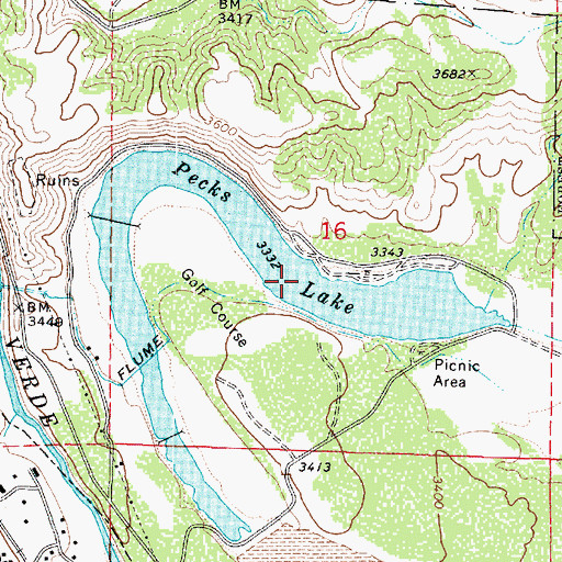 Topographic Map of Pecks Lake, AZ