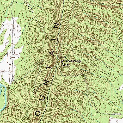 Topographic Map of Dunaway Gap, GA