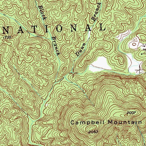 Topographic Map of Dunn Branch, GA