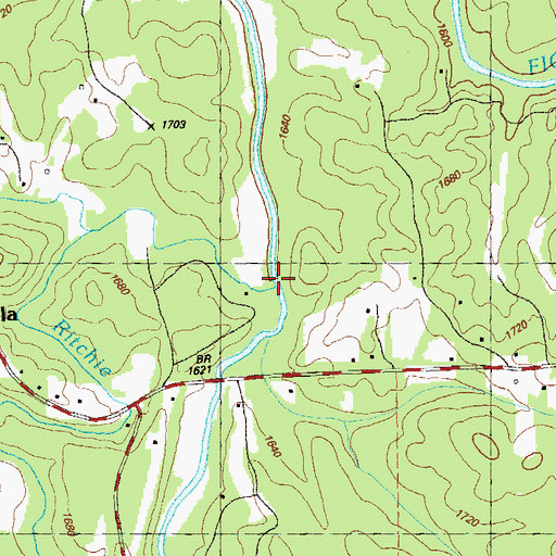 Topographic Map of Madola Mill Creek, GA