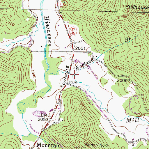 Topographic Map of England Branch, GA