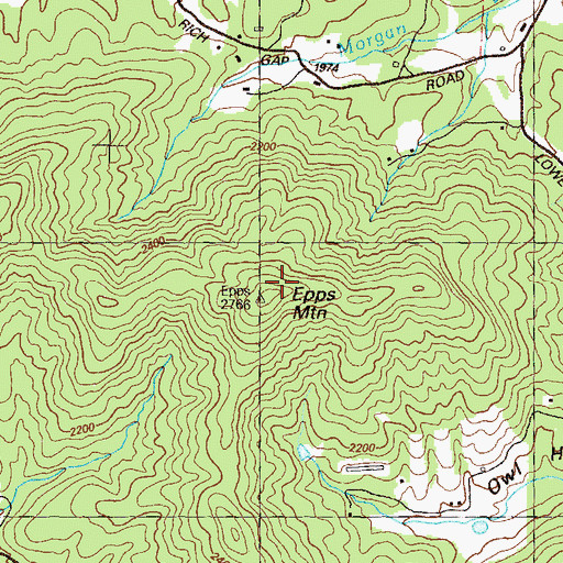Topographic Map of Epps Mountain, GA