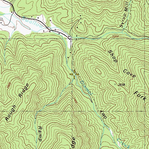 Topographic Map of Fall Branch, GA