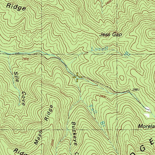 Topographic Map of Fall Branch, GA
