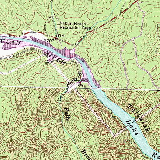 Topographic Map of Falls Branch, GA