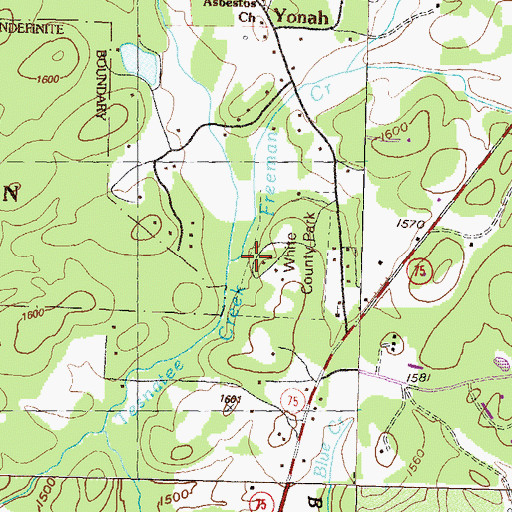 Topographic Map of Freeman Creek, GA