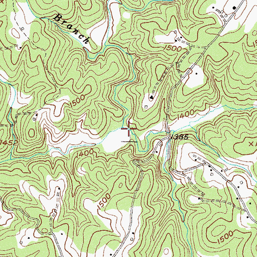 Topographic Map of Fry Branch, GA
