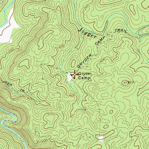 Topographic Map of Gryder Camp, GA