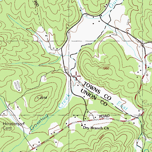 Topographic Map of Gumlog Creek, GA