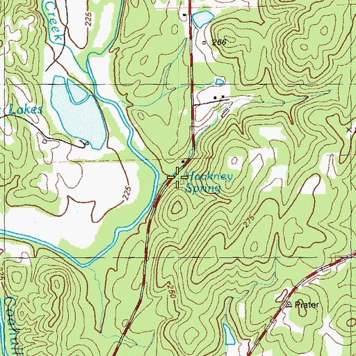 Topographic Map of Hackney Spring, GA