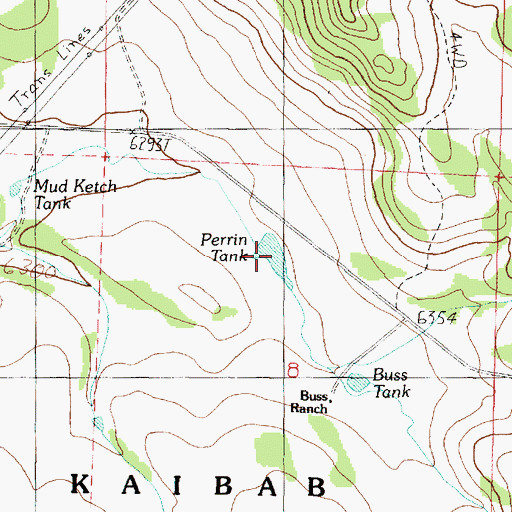 Topographic Map of Perrin Tank, AZ