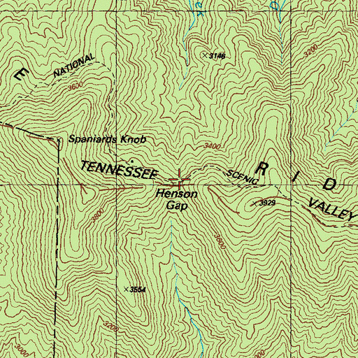 Topographic Map of Henson Gap, GA