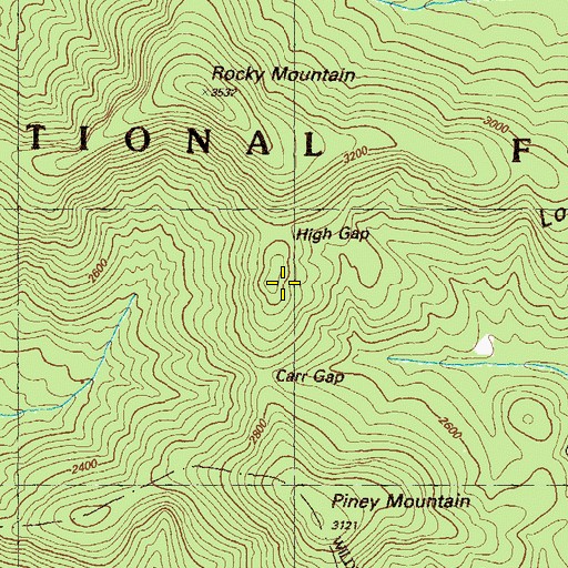 Topographic Map of High Gap, GA