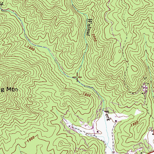 Topographic Map of Hoods Creek, GA