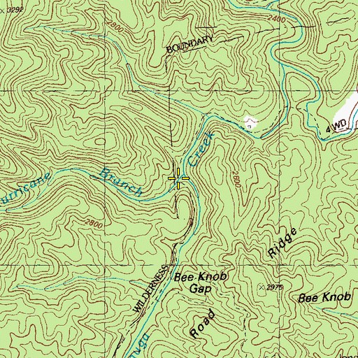 Topographic Map of Hurricane Branch, GA