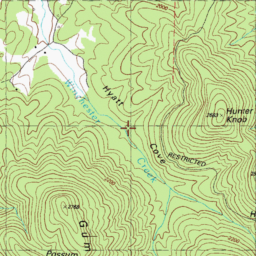 Topographic Map of Hyatt Cove, GA
