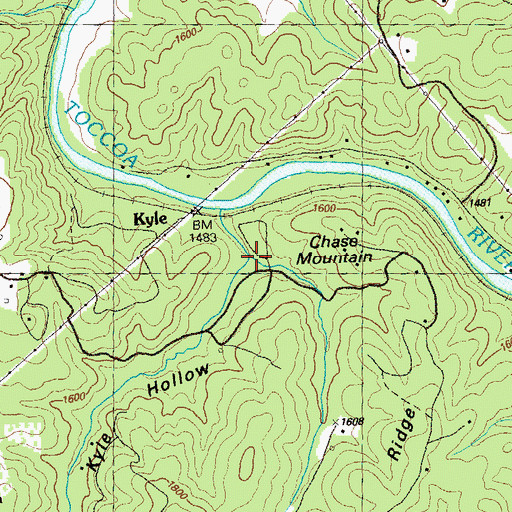 Topographic Map of Kyle Hollow, GA