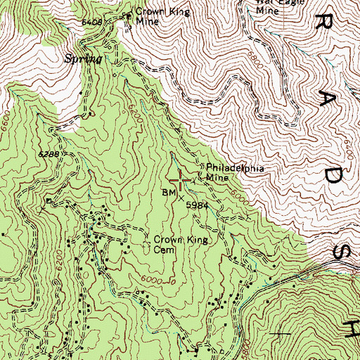 Topographic Map of Philadelphia Mine, AZ