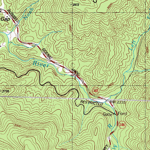 Topographic Map of Lee Branch, GA