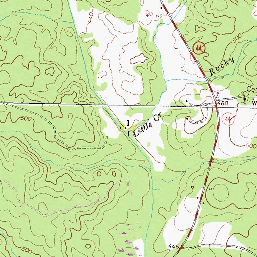 Topographic Map of Little Creek, GA