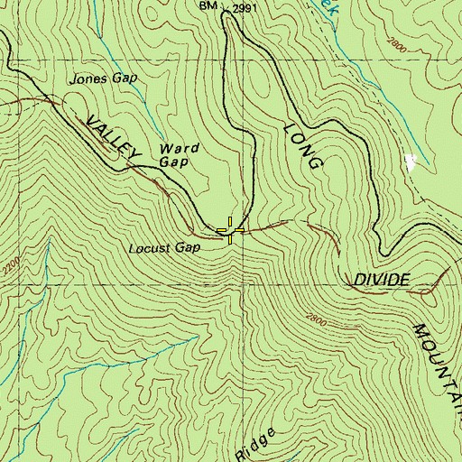 Topographic Map of Locust Gap, GA
