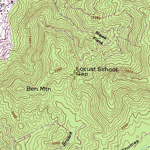 Topographic Map of Locust School Gap, GA