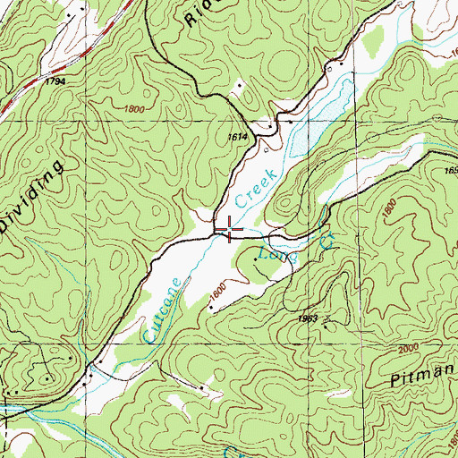 Topographic Map of Long Creek, GA
