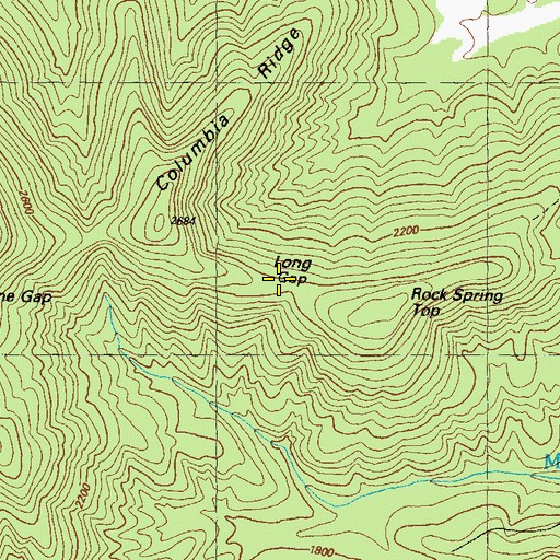 Topographic Map of Long Gap, GA
