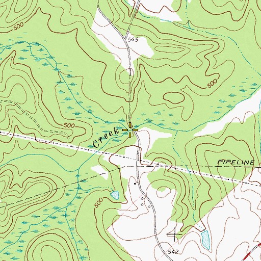 Topographic Map of Lowry Branch, GA