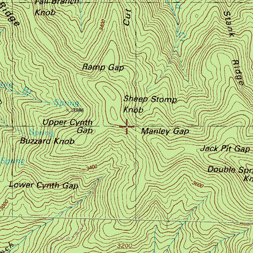 Topographic Map of Manley Gap, GA