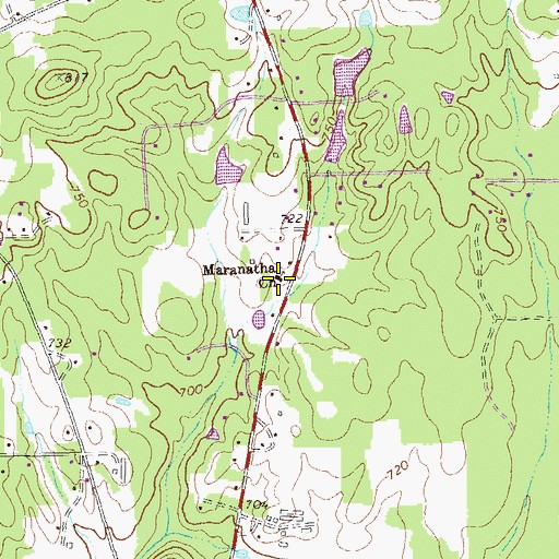 Topographic Map of Maranatha Church, GA