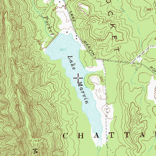 Topographic Map of Lake Marvin, GA
