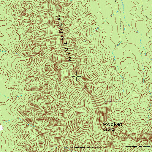 Topographic Map of Mill Mountain, GA