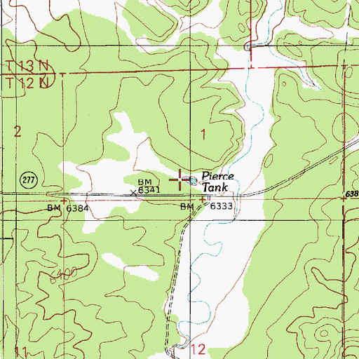 Topographic Map of Pierce Tank, AZ