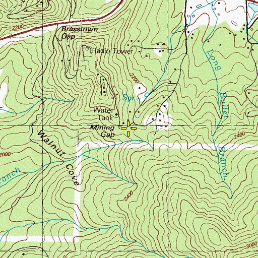 Topographic Map of Mining Gap, GA