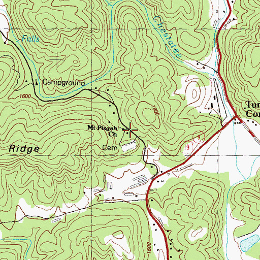 Topographic Map of Mount Pisgah School (historical), GA