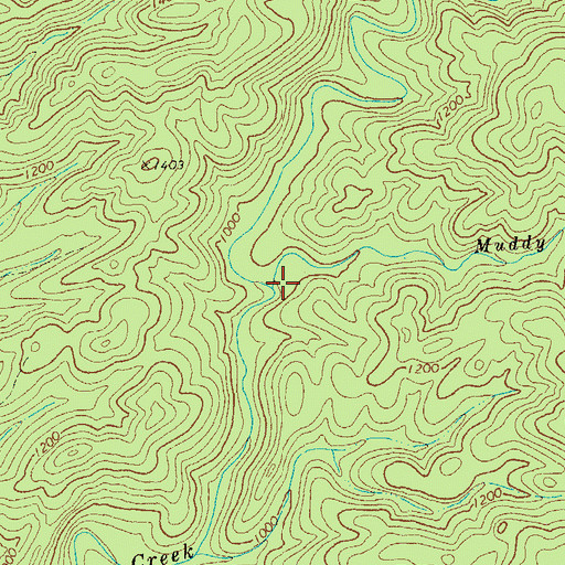 Topographic Map of Muddy Branch, GA