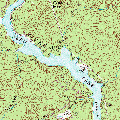 Topographic Map of Seed Lake, GA