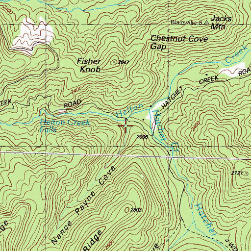 Topographic Map of Nance Payne Cove, GA