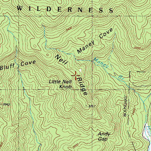 Topographic Map of Nell Ridge, GA