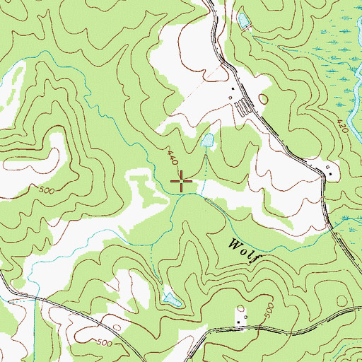 Topographic Map of North Fork Wolf Creek, GA